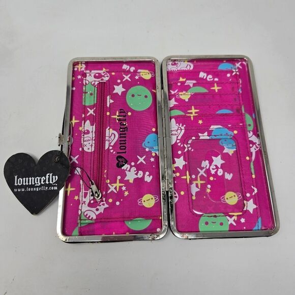 LOUNGEFLY Clutch Wallet Space Kitty Kittens Outterspace - Picture 5 of 10